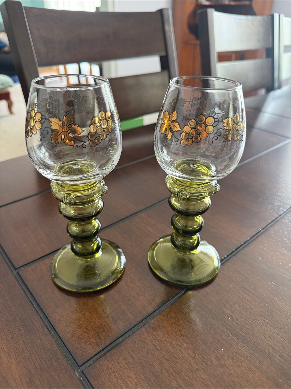 Vintage German Roemer Wine Glasses - Pair